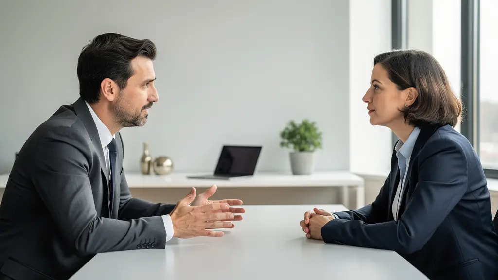 Conseiller en financement immobilier expliquant les critères de crédit à un client